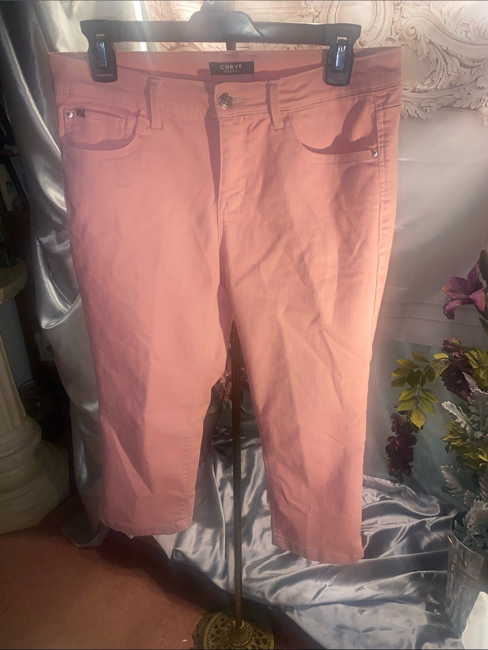 Curve Appeal Pink Cropped Women's Jeans